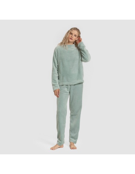 Pijama terciopelo liso pijamas-de-invierno-de-mujer