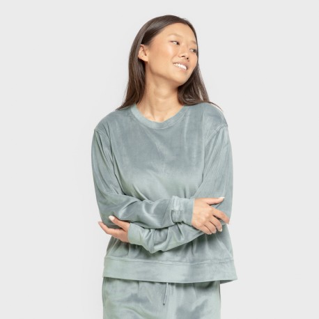 Pijama terciopelo super soft liso pijamas-de-invierno-de-mujer