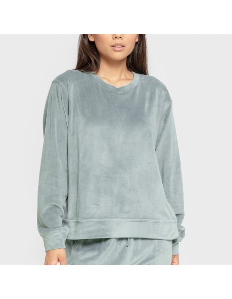 Pijama terciopelo super soft liso pijamas-de-invierno-de-mujer