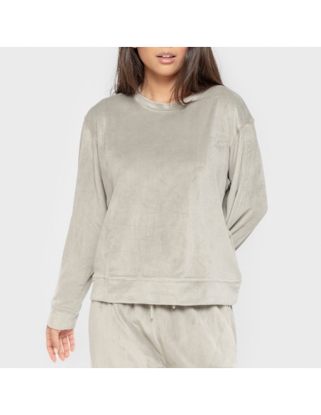 Pijama terciopelo super soft liso pijamas-de-invierno-de-mujer