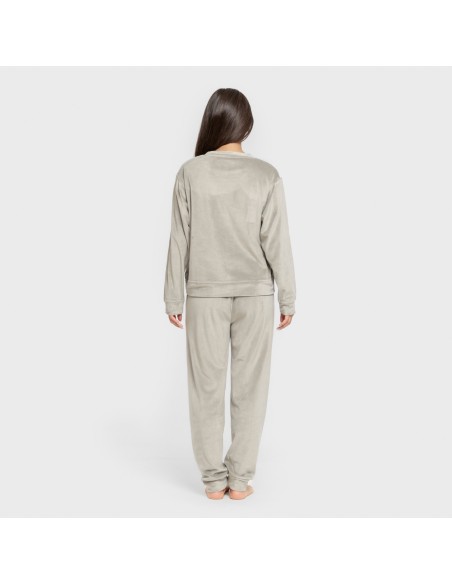 Pijama terciopelo super soft liso pijamas-de-invierno-de-mujer