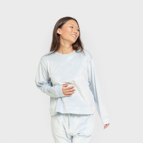 Pijama terciopelo super soft liso pijamas-de-invierno-de-mujer