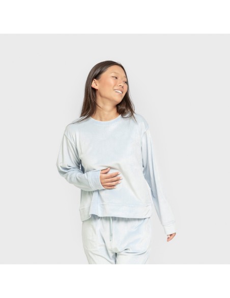 Pijama terciopelo super soft liso pijamas-de-invierno-de-mujer