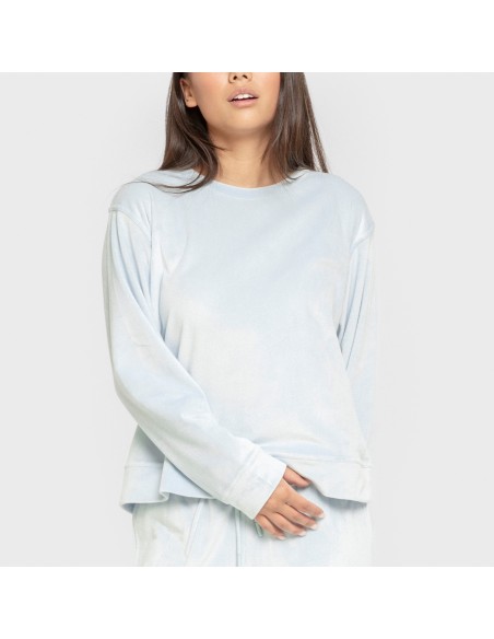 Pijama terciopelo super soft liso pijamas-de-invierno-de-mujer