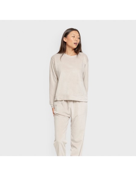 Pijama terciopelo super soft liso pijamas-de-invierno-de-mujer