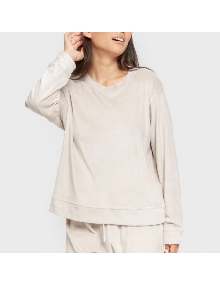 Pijama terciopelo super soft liso pijamas-de-invierno-de-mujer