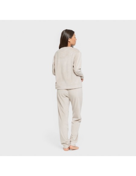 Pijama terciopelo super soft liso pijamas-de-invierno-de-mujer