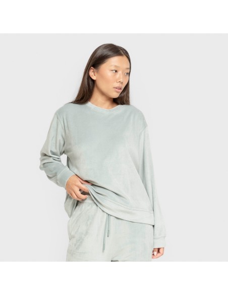 Pijama terciopelo super soft liso pijamas-de-invierno-de-mujer