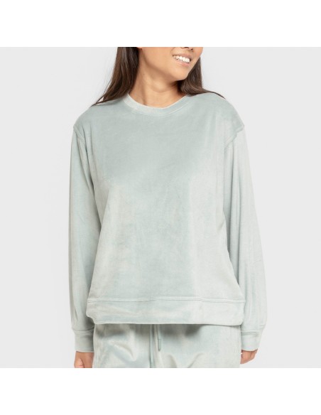 Pijama terciopelo super soft liso pijamas-de-invierno-de-mujer