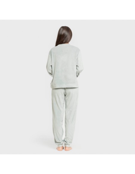 Pijama terciopelo super soft liso pijamas-de-invierno-de-mujer