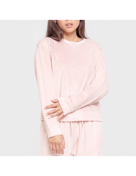 Pijama terciopelo super soft liso pijamas-de-invierno-de-mujer