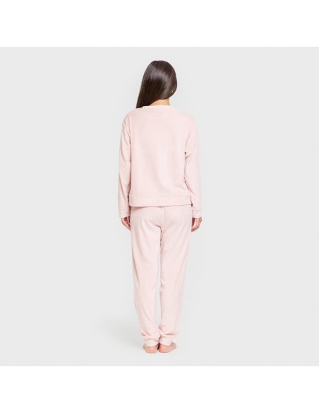 Pijama terciopelo super soft liso pijamas-de-invierno-de-mujer