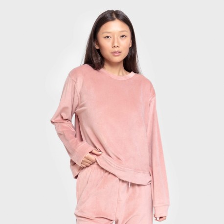 Pijama terciopelo super soft liso pijamas-de-invierno-de-mujer