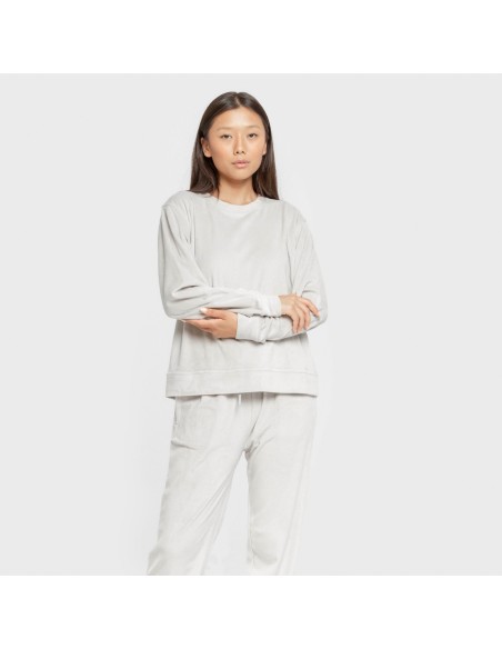 Pijama terciopelo super soft liso pijamas-de-invierno-de-mujer