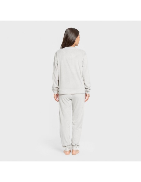 Pijama terciopelo super soft liso pijamas-de-invierno-de-mujer