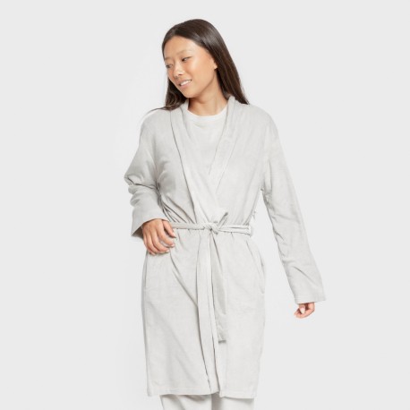 Bata terciopelo super soft lisa batas-mujer