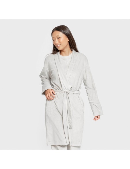 Bata terciopelo super soft lisa batas-mujer