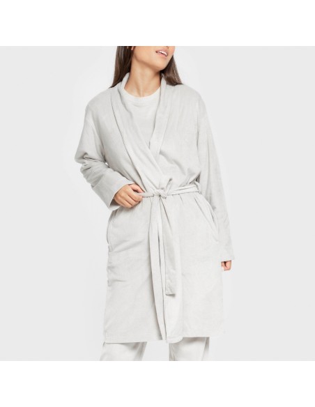 Bata terciopelo super soft lisa batas-mujer