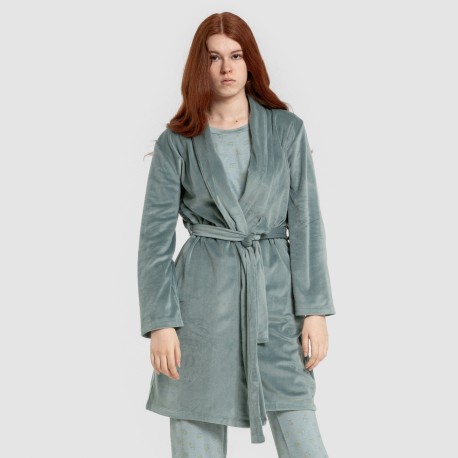 Bata terciopelo super soft lisa batas-mujer