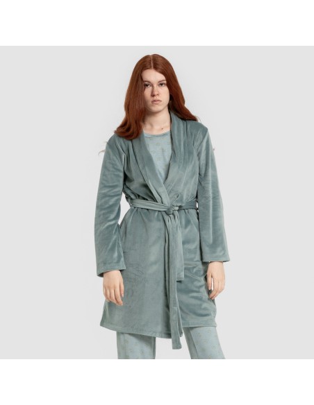 Bata terciopelo super soft lisa batas-mujer