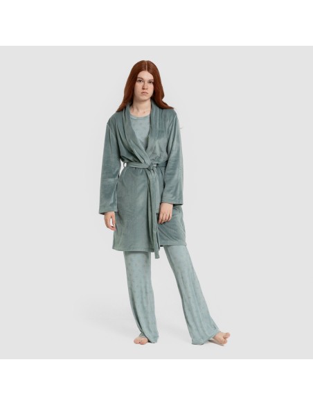 Bata terciopelo super soft lisa batas-mujer