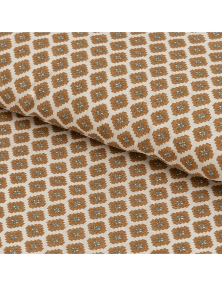 Funda nórdica algodón Iñaki ocre - verde seco algodon-100