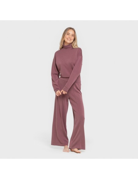 Pantalón largo pinzas estilo modal mujer pantalones-comodos-mujer