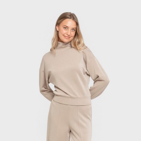 Sudadera cuello subido estilo modal mujer sudaderas-mujer