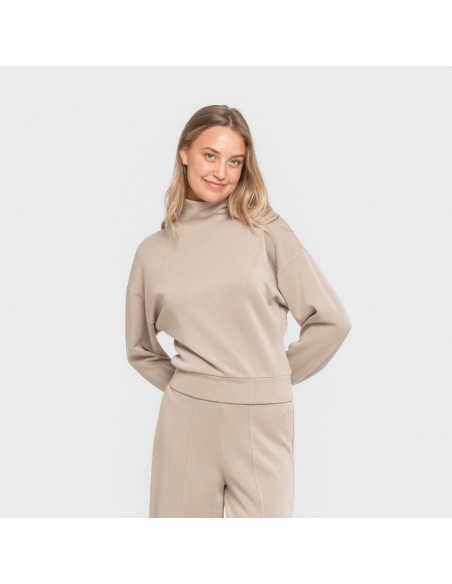 Sudadera cuello subido estilo modal mujer sudaderas-mujer