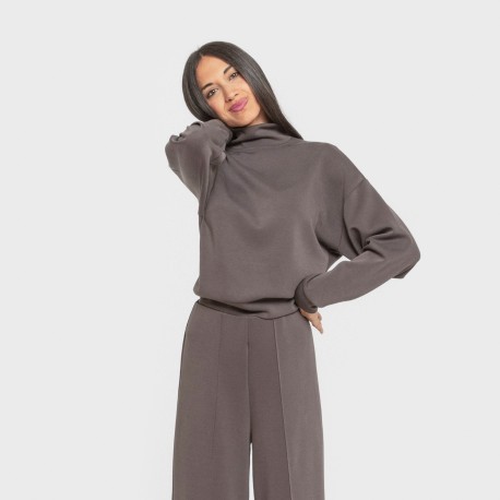 Sudadera cuello subido estilo modal mujer sudaderas-mujer