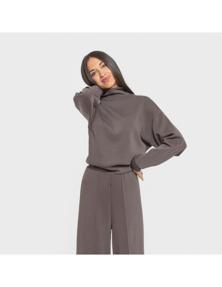 Sudadera cuello subido estilo modal mujer sudaderas-mujer