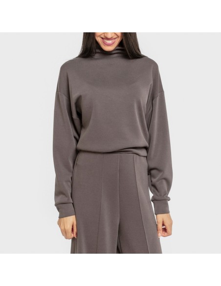 Sudadera cuello subido estilo modal mujer sudaderas-mujer
