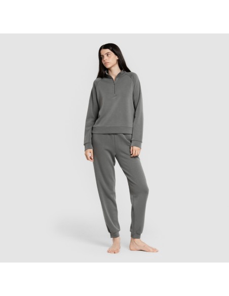 Sudadera media cremallera estilo modal mujer sudaderas-mujer