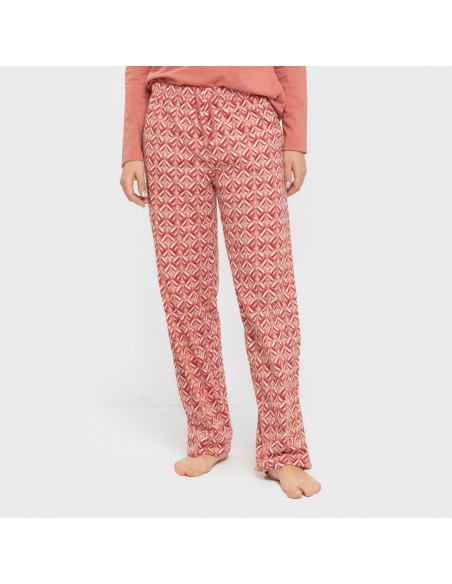 Pijama largo algodón Eurico marsala pijamas-largos-de-mujer
