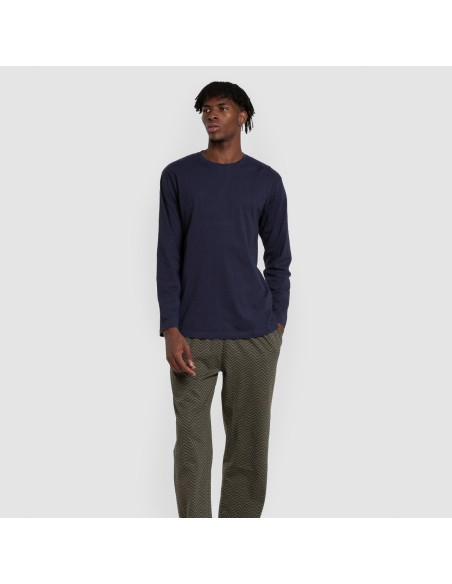 Pijama largo algodón hombre Miquelle verde caceria pijamas-largos-hombre