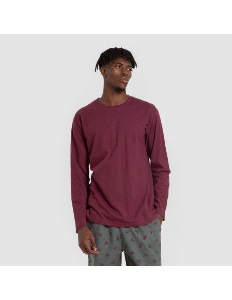 Pijama hombre franela Sierpes burdeos pijamas-largos-hombre