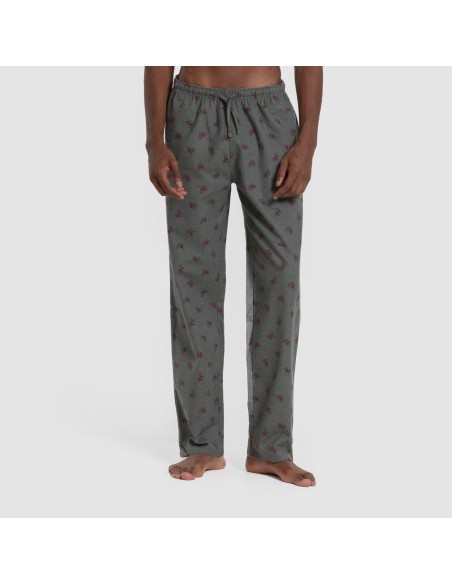 Pijama hombre franela Sierpes burdeos pijamas-largos-hombre