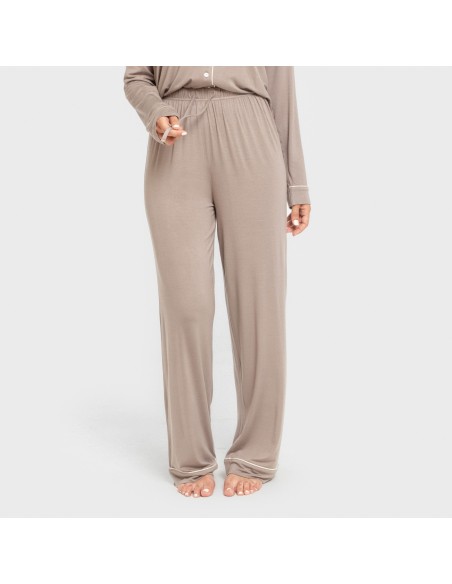 Pijama manga larga camisero viscosa punto mujer pijamas-largos-de-mujer