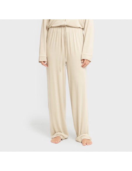 Pijama manga larga camisero viscosa punto mujer pijamas-largos-de-mujer
