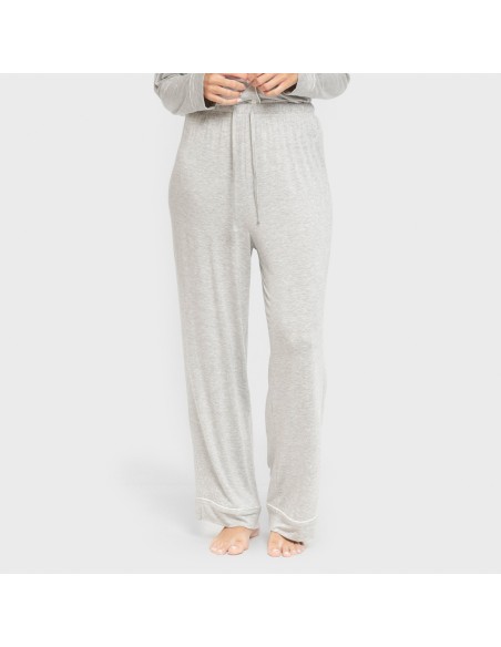 Pijama manga larga camisero viscosa punto mujer pijamas-largos-de-mujer