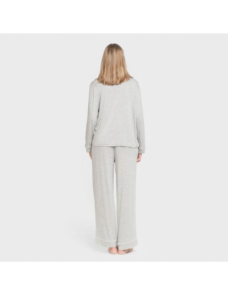 Pijama manga larga camisero viscosa punto mujer pijamas-largos-de-mujer