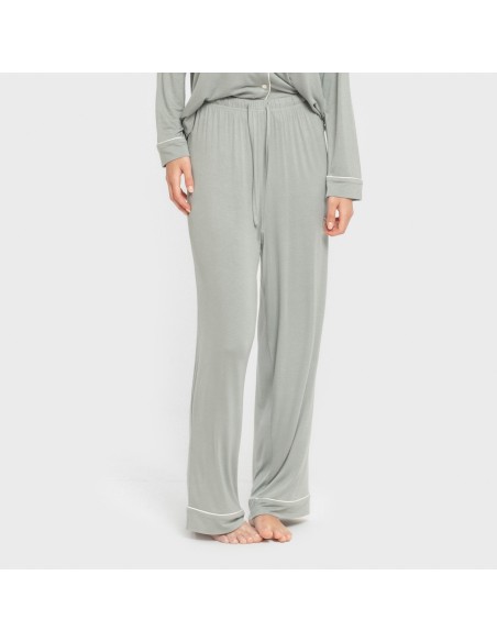 Pijama manga larga camisero viscosa punto mujer pijamas-largos-de-mujer