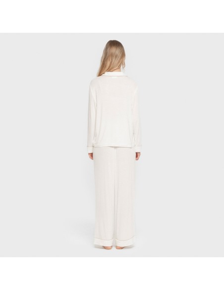 Pijama manga larga camisero viscosa punto mujer pijamas-largos-de-mujer