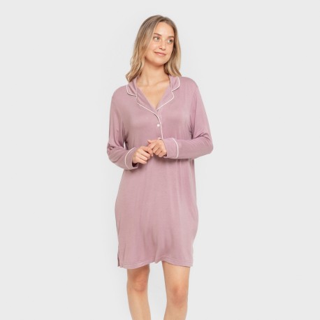 Camisón camisero viscosa punto mujer vestidos-y-blusones-mujer