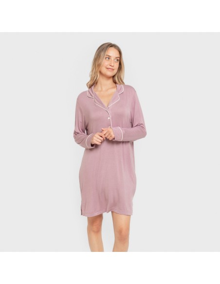 Camisón camisero viscosa punto mujer vestidos-y-blusones-mujer