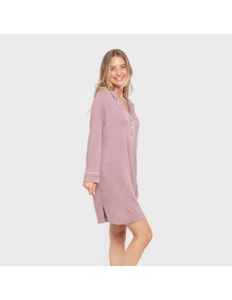 Camisón camisero viscosa punto mujer vestidos-y-blusones-mujer