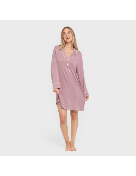 Camisón camisero viscosa punto mujer vestidos-y-blusones-mujer