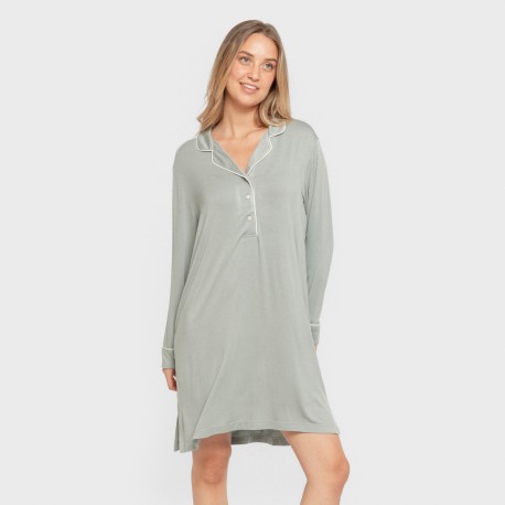 Camisón camisero viscosa punto mujer vestidos-y-blusones-mujer