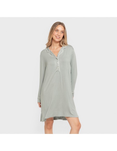 Camisón camisero viscosa punto mujer vestidos-y-blusones-mujer