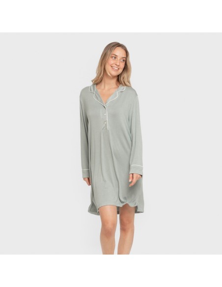 Camisón camisero viscosa punto mujer vestidos-y-blusones-mujer